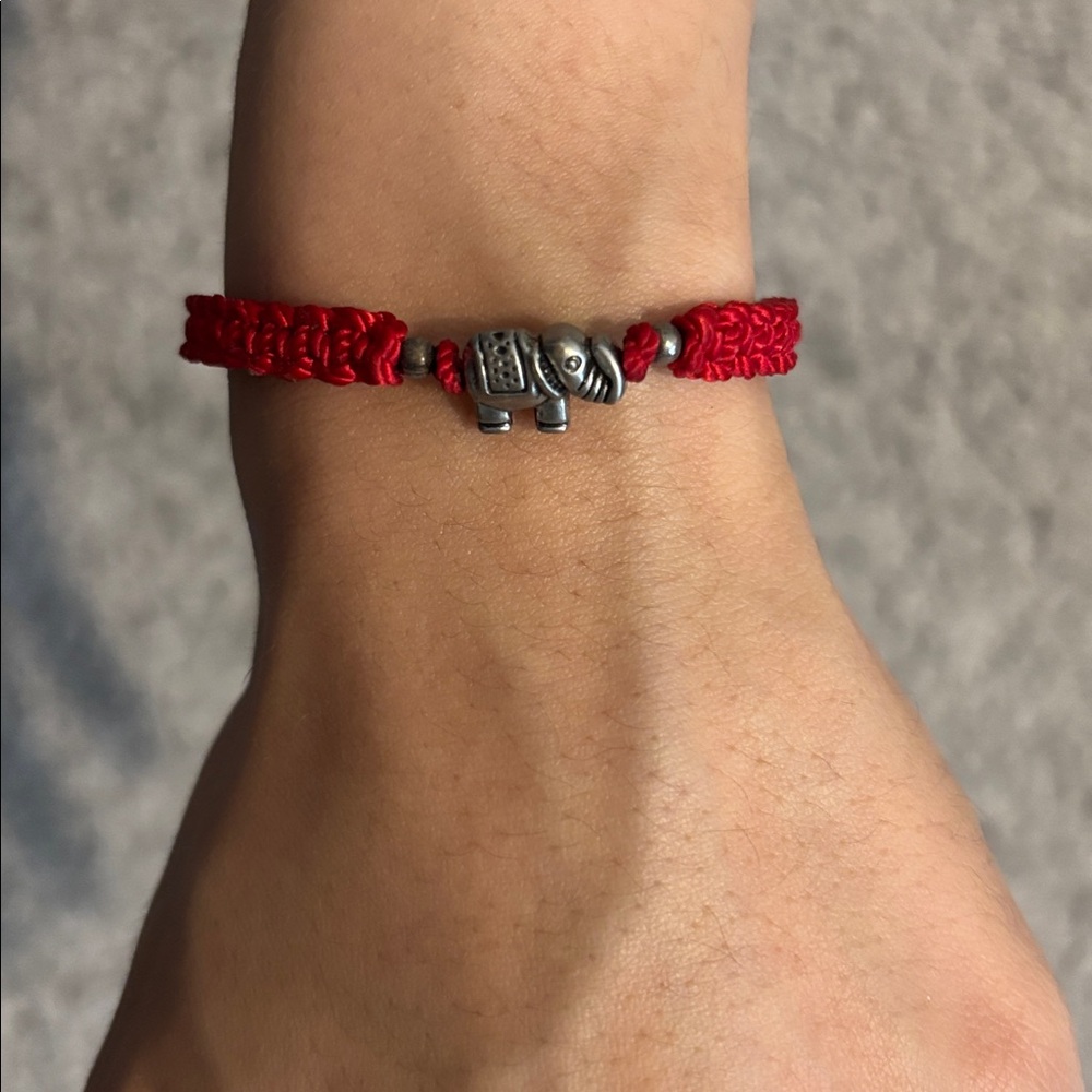 Red Elephant Charm Bracelet